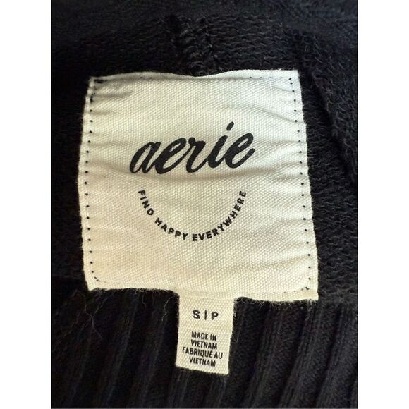 Aerie Down-To-Earth Oversized Pullover Crewneck Sweatshirt In Black - Picture 9 of 11